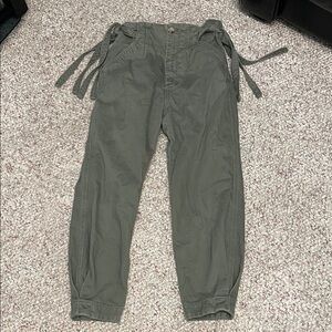 Something navy Olive Green tie waist cropped Pants